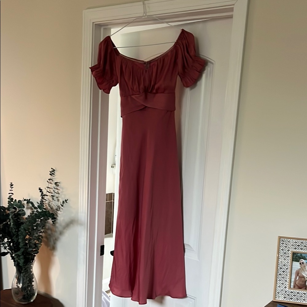 Petal and Pup satin Off-Shoulder Dress